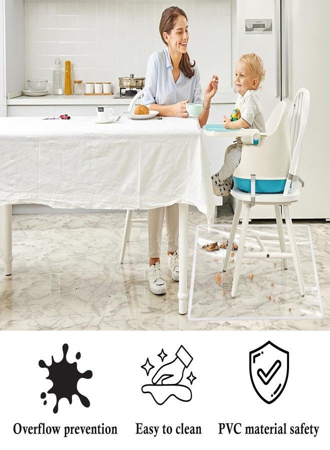 Klmnop 3 Pack Waterproof Splat Mat for High Chair, 50''x50'' Washable Baby Mealtime Splat Mat - Reusable Plastic Under Highchair Floor Protector for Play & Art(Clear) - Image 4